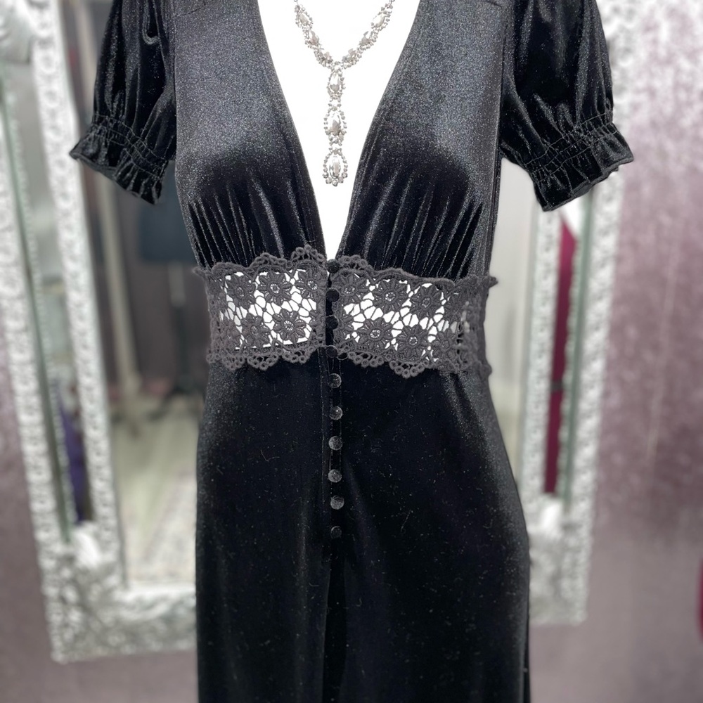 Forever 21 Black Velvet Maxi Dress